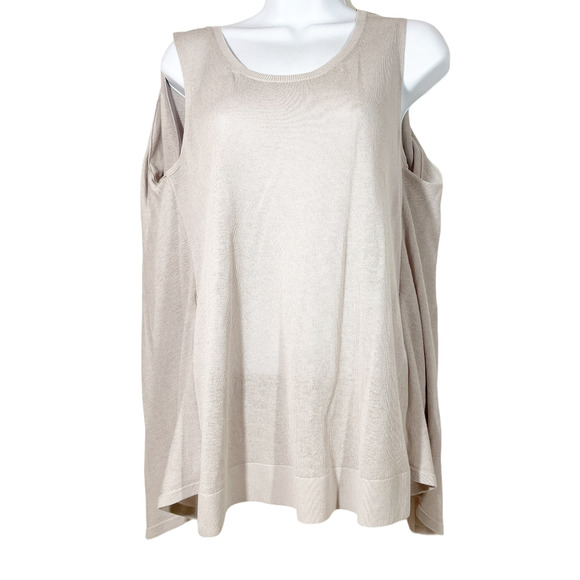 Anagram 2 Piece Belted Cardigan Sweater & Tank Beige Tan Women's Size XS - Picture 3 of 12